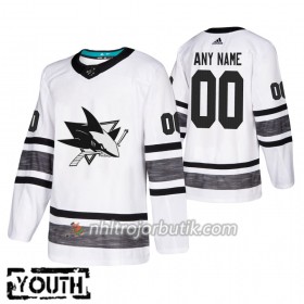 Barn Ishockey San Jose Sharks tröja med eget tryck Vit 2019 All-Star Adidas Authentic